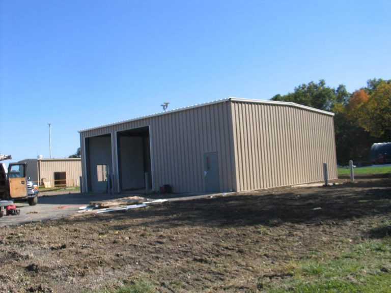 Building with doors open